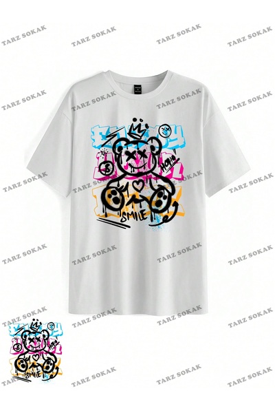 Tarzsokak Tricou unisex cu umăr căzut cu imprimeu cu model BAY - KOD-1334