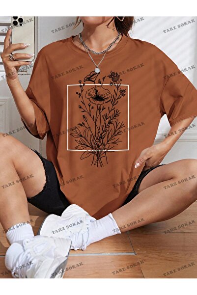 Adrift Unisex BAY ženska Cvetni dezen majica kratkih rukava sa otvorenim rame...