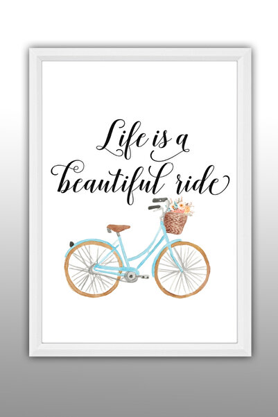 bymat Život je prelepa vožnja - 21x30 Dekorativni Re Sa šljokicama beli okvir...
