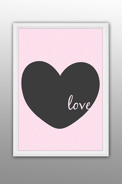 bymat Love Tablo - Rama Poză Decorativă Albă 30x40 - Rama pentru Pictură