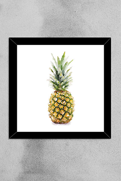 bymat Ananas - Dekorativna slika u kvadratu 20x20, crni okvir -yhtabk51