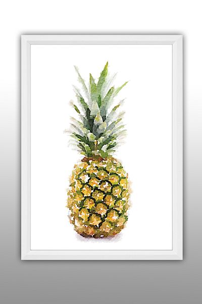 bymat Ananas - Ananas - Cadru alb cu imagine decorativă A3 - Pictură 30x40 -650