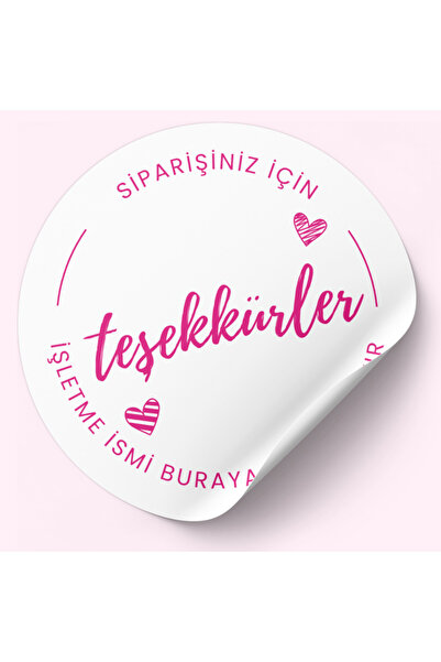 YAPIŞKAN STORE 24 Adet Teşekkürler Stickerı Ambalaj Paketleme Kargo Etiketi 4x4 Cm Mat Beyaz Kağıt