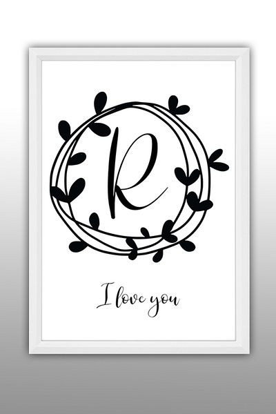 bymat R I Love You Design Masă Decorativă 30x40 Cadru pentru Imagini Cadru din Lemn MDF Fără Sticlă