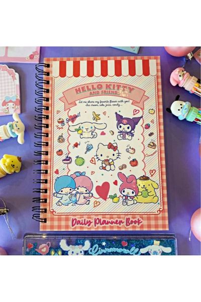 tüftürük Говорещ планер за дневник Sanrio Kuromi My Melody Cinnamoroll с прикачен стикер