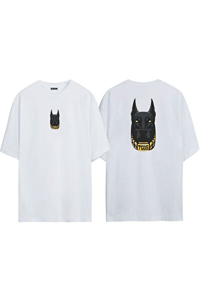 THEWERT Unisex doberman TGDS prednja strana zadnja strana Štampano bela Overs...