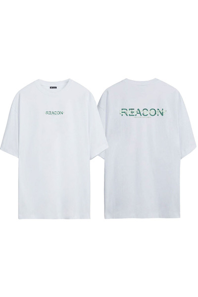 THEWERT Unisex Reacon Ne treba prednja i zadnja strana Štampano bela Oversize...