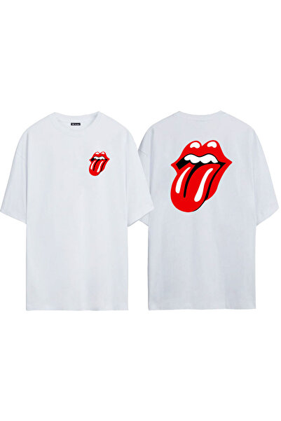 THEWERT Unisex Rolling Stones logo Muzičko društvo Prednja strana Zadnja stra...
