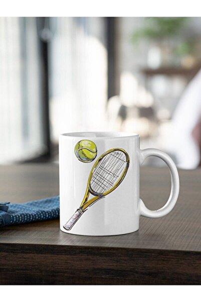Azresa Tenis Serisi 2 Raket Ve Top Baskılı Kupa