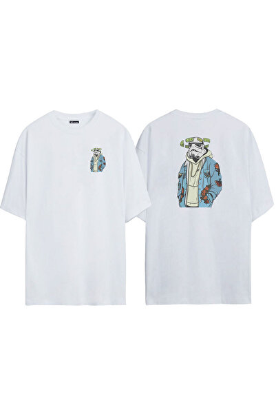 THEWERT Darth Vader Star Wars Sa deznom Unisex bela Oversize kroj T-shirt