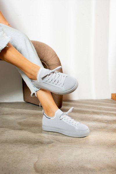 Nstil Pantofi unisex gri gheață - pantofi sport pentru mers pe jos, respirabili, fără șireturi 060
