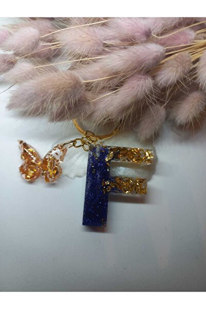 demirbasavm سلسلة مفاتيح إيبوكسي F مصنوعة يدويًا