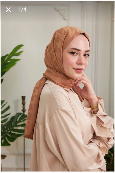 Nilbutik Houndstooth Pattern Cotton Jacquard Shawl