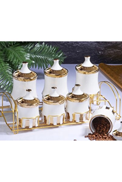 Kosova 7’li Porselen Standlı Baharat Takımı