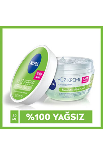 NIVEA Hyaluronik Asit Ve Salatalık Özü İçeren Parlama Karşıtı Nemlendirici Hydro Jel Yüz Kremi 100 ml