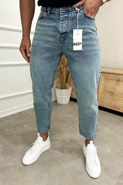 MADZEYMODA Ανδρικό μπλε τζιν Boyfriend