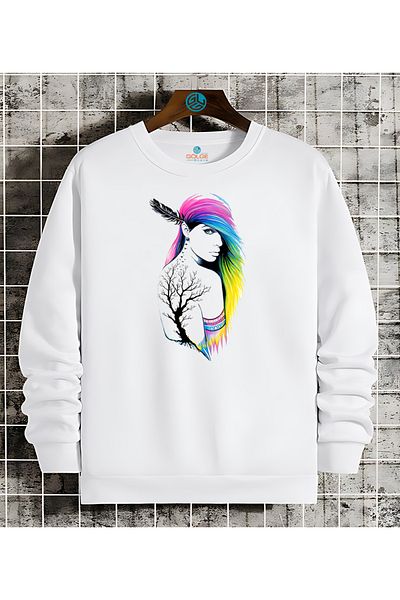 Gölge Store Portrait Chest Printed 0 Collar Oversize Unisex Sweatshirt