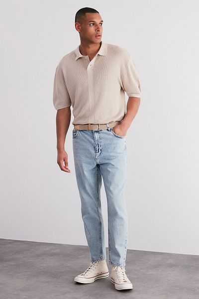Trendyol Collection Blaue Jeans mit lockerer Passform, lockere Jeans TMNSS22JE0223