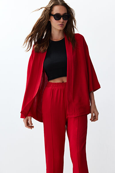 Trendyol Collection Piros kimonó és nadrág szett - TWOSS24AU00037