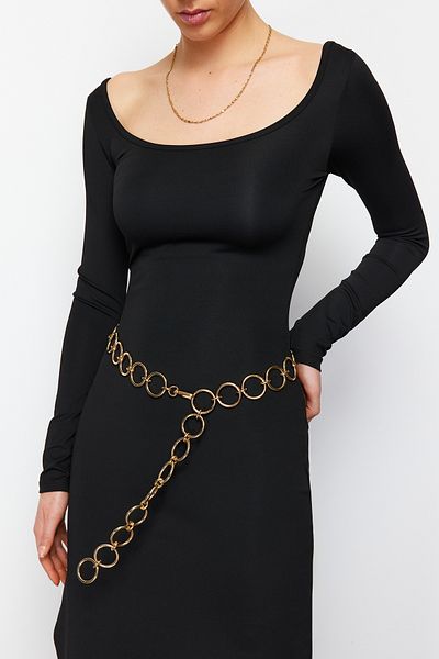 Edit by Trendyol Gold Ring Chain Belt TEDSS24KE00012