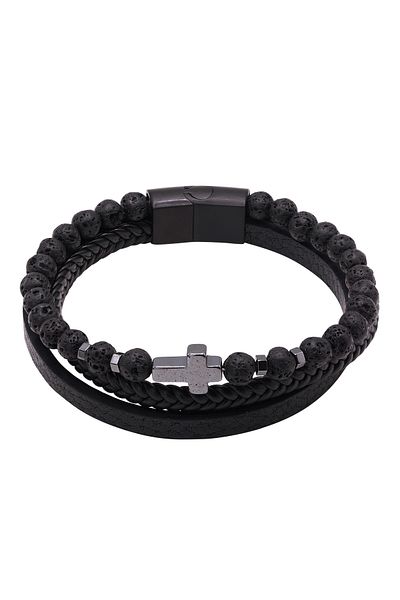 Heideman Lederarmband Herren Glenn schwarz und braun farben casual