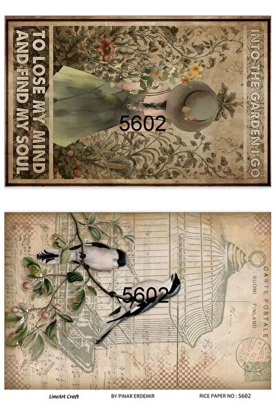 LİNEART 5602 Anne With "e", Kadın, Çiçek, Kelebek, Kitap Desenli Pirinç Dekop...