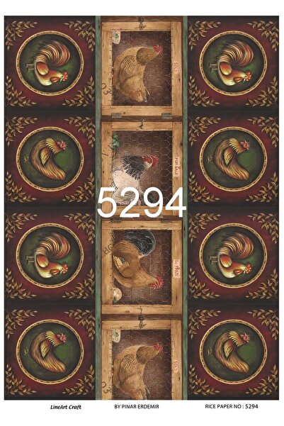 Cadence 5294 Çiftlik, Horoz, Kümes, Farm Pirinç Dekopaj 30x42