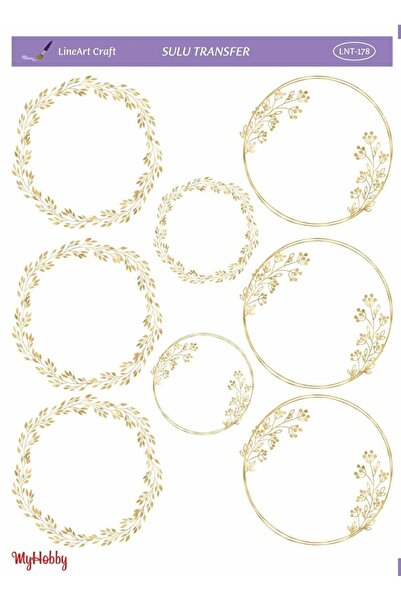 LİNEART LineArt Gold Çember Desenli Sulu Transfer LNT-178 25x35