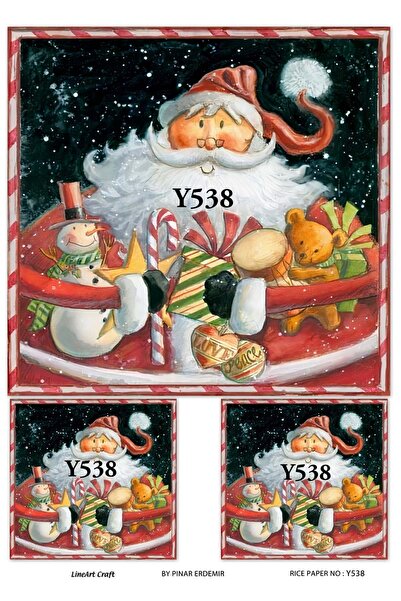 LİNEART Y538 غزال - ديكوباج نحاسي سانتا كلوز وغنوم للعام الجديد 30x42
