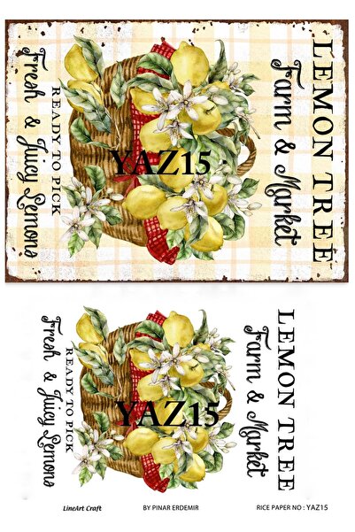 LİNEART سلة نحاسية منقوشة بالليمون - 30x42