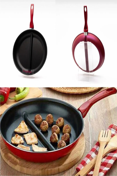 Bayev 30 cm Double Compartment Ramadan Iftar and Sahur Set - Pan and Pasta Pot with Strainer