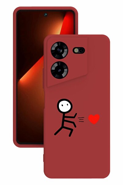 TECNO Pova 5 Printed and Camera Protected Red Color Silicone Case