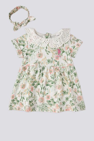 U.S. Polo Assn. U.S. Polo Assn Baby Girl Cream Dress