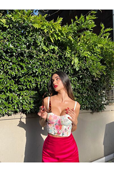 Kelebeklingerie Carmen Çiçek Corset Black Bralette Bra Panty Set