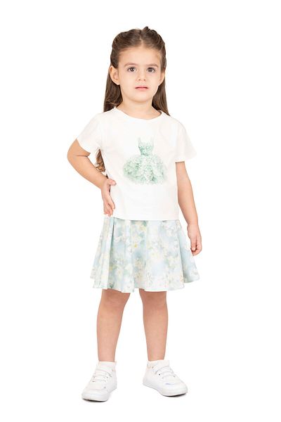 best kids Κοριτσίστικη μπλούζα με στάμπα εκρού-μέντα