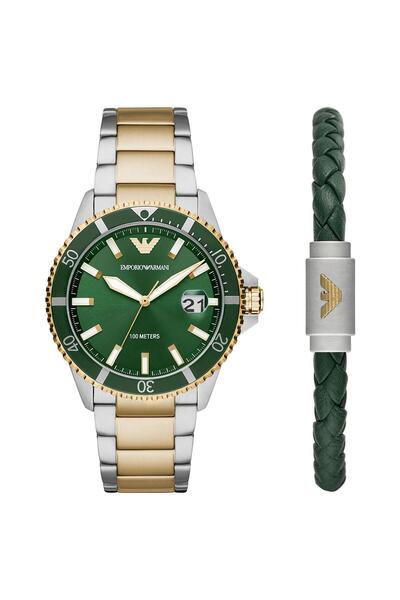 Emporio Armani AR80063SET إمبوريو أرماني مجموعة سوار ساعة يد رجالية