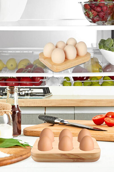 NEWNOW Бамбуковий органайзер для яєць, органайзер для яєць, холодильник, стільниця, стіл