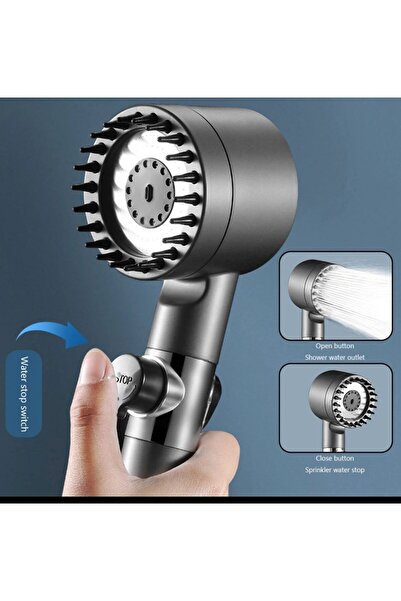 MOONSHOP Yeni Nesil Çok Fonksiyonlu Ayarlanabilir Arıtmalı Krom Kaplı Duş Baş...