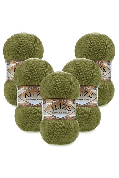 Alize Angora Gold 5 τεμαχίων 758 Oil Green Πλεκτό νήμα