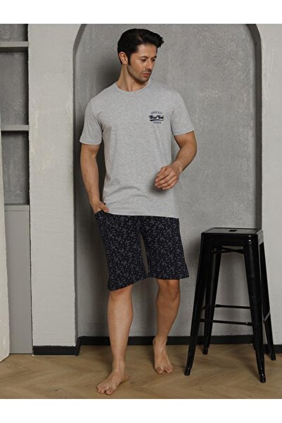 CLQTH Ανδρικό σετ πιτζάμας με μαλακή υφή, Premium, σορτς τσέπης