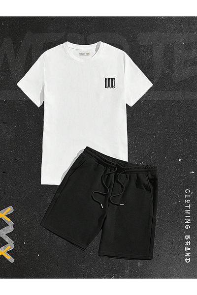 WEARTEX New Season 2-Piece Love And Hate Printed Shorts T-shirt Set