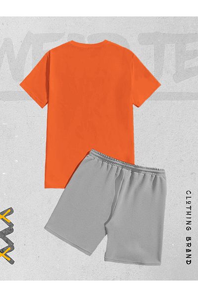 WEARTEX طقم تي شيرت شورت مطبوع عليه ابتسامة XX للموسم الجديد مكون من قطعتين