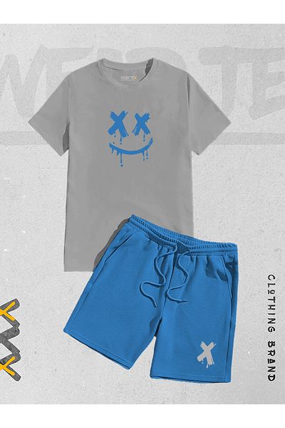 WEARTEX New Season 2-Piece XX Smile Printed Shorts T-shirt Set
