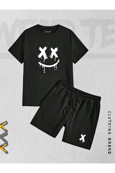 WEARTEX 2-Piece XX Smile Printed Shorts T-shirt Set