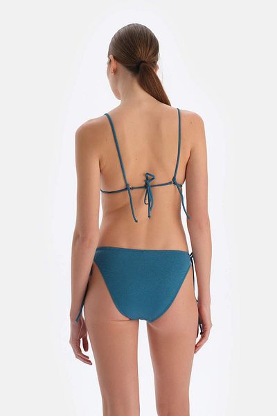 Dagi Top de bikini triunghi mic albastru petrol