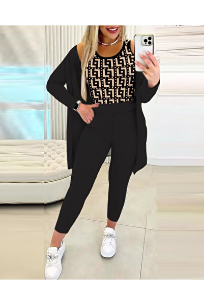 JANES Γυναικείο μακρυμάνικο κρεπ τριπλό σετ