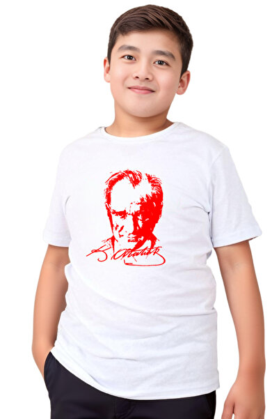 Çiggo Kids Παιδικό μπλουζάκι με στάμπα Atatürk και Τουρκική σημαία για κορίτσια και αγόρια (unisex)