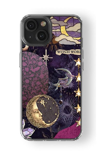 Multitronic حافظة شفافة مطبوعة بتصميم Witch World متوافقة مع هاتف iPhone 15 Plus