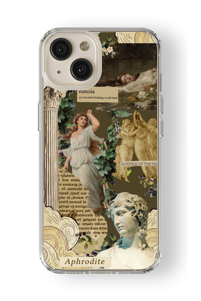 Multitronic حافظة شفافة مطبوعة بتصميم أفروديت متوافقة مع هاتف آيفون 13