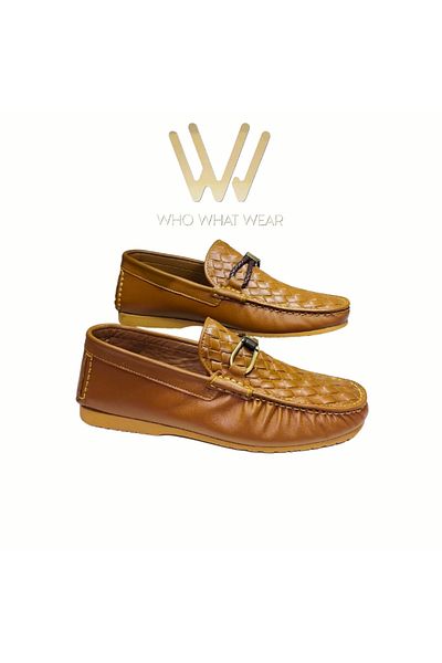 Who What Wear LOAFER KNITTED HANDMADE 100% LEATHER SHOES